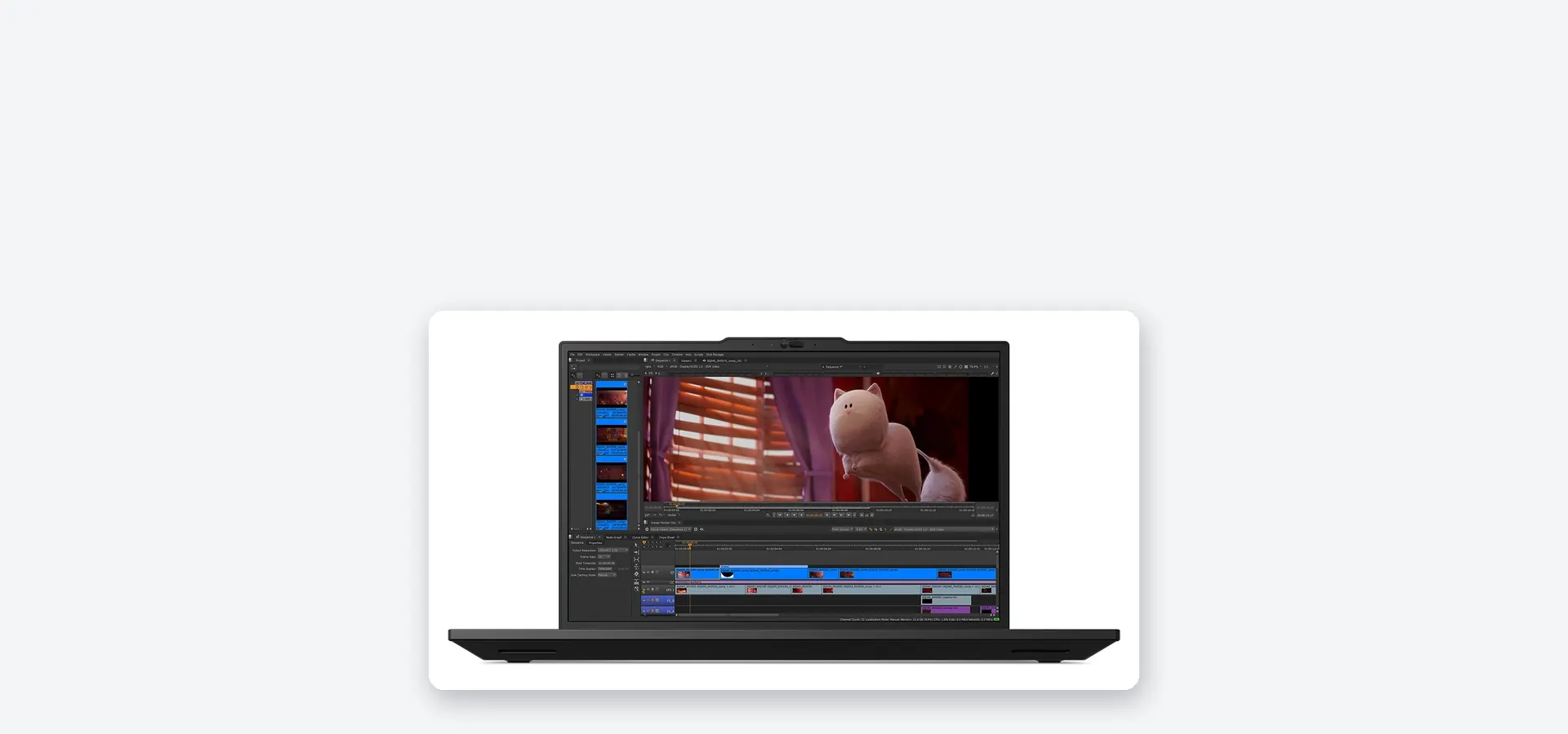 ThinkPad P16s Gen 4 con un programa de animación 3D en pantalla