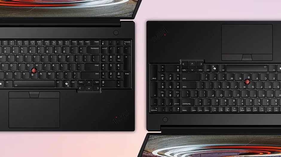 Teclados de la ThinkPad P16s Gen 4 vistos desde arriba