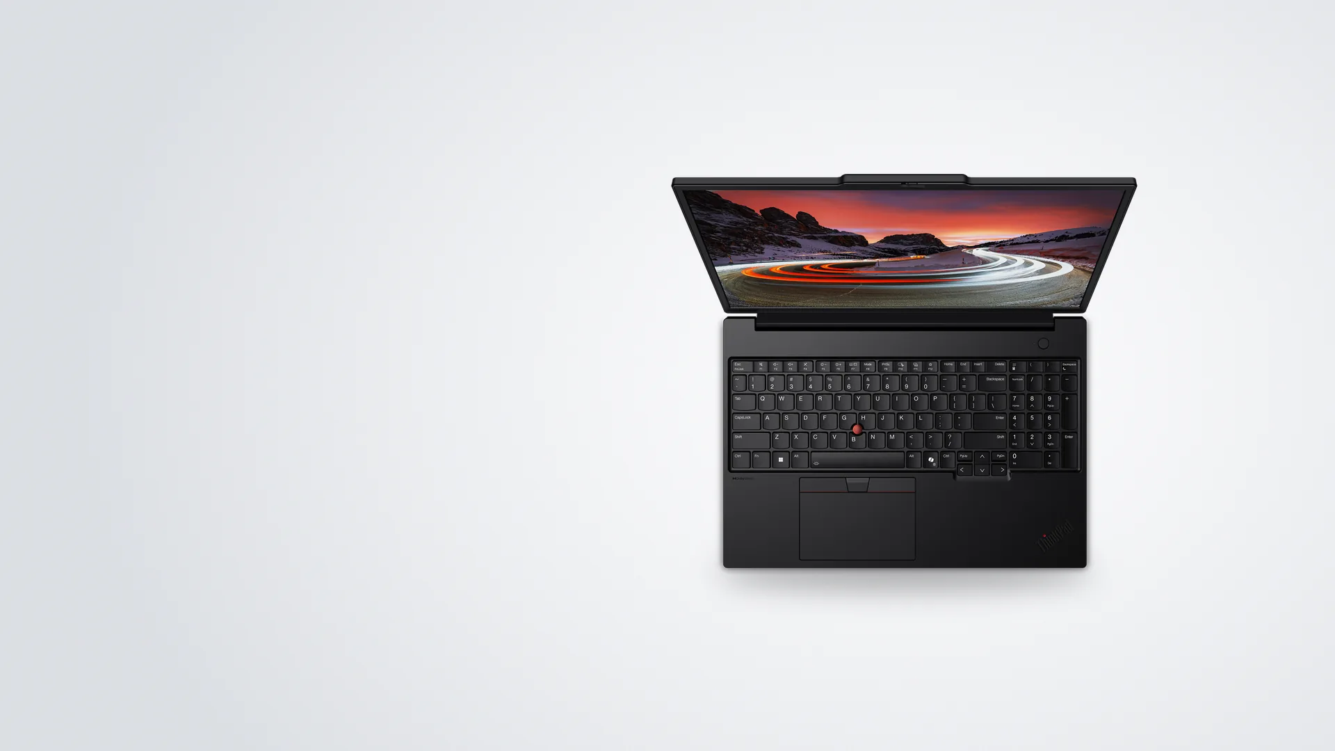 ThinkPad P16s Gen 4 abierta vista desde arriba