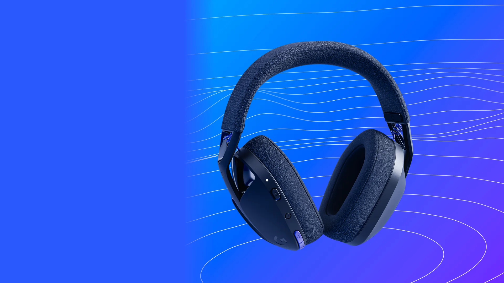 Auriculares G321 sobre un fondo azul