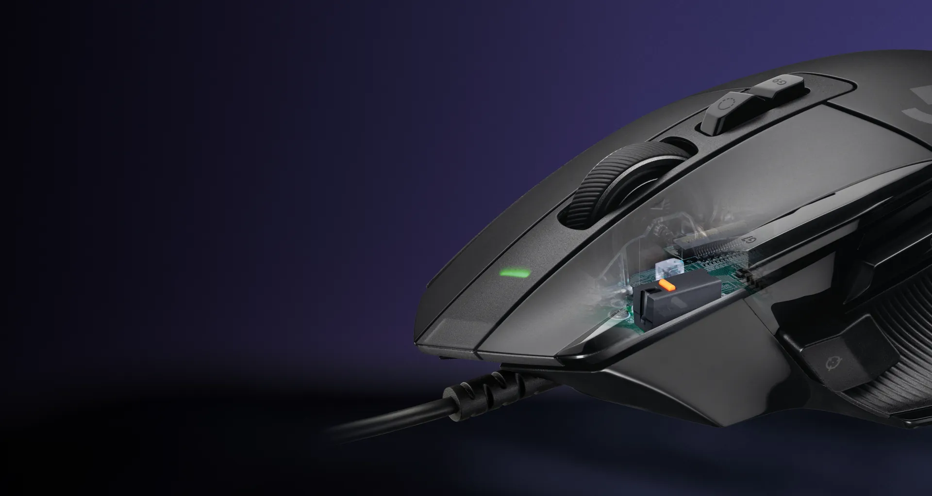 G502 X con el interruptor LIGHTFORCE a la vista