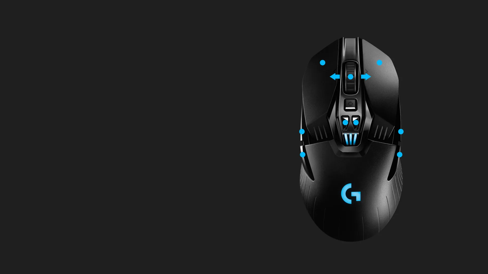 G903 visto desde arriba con sus botones programables