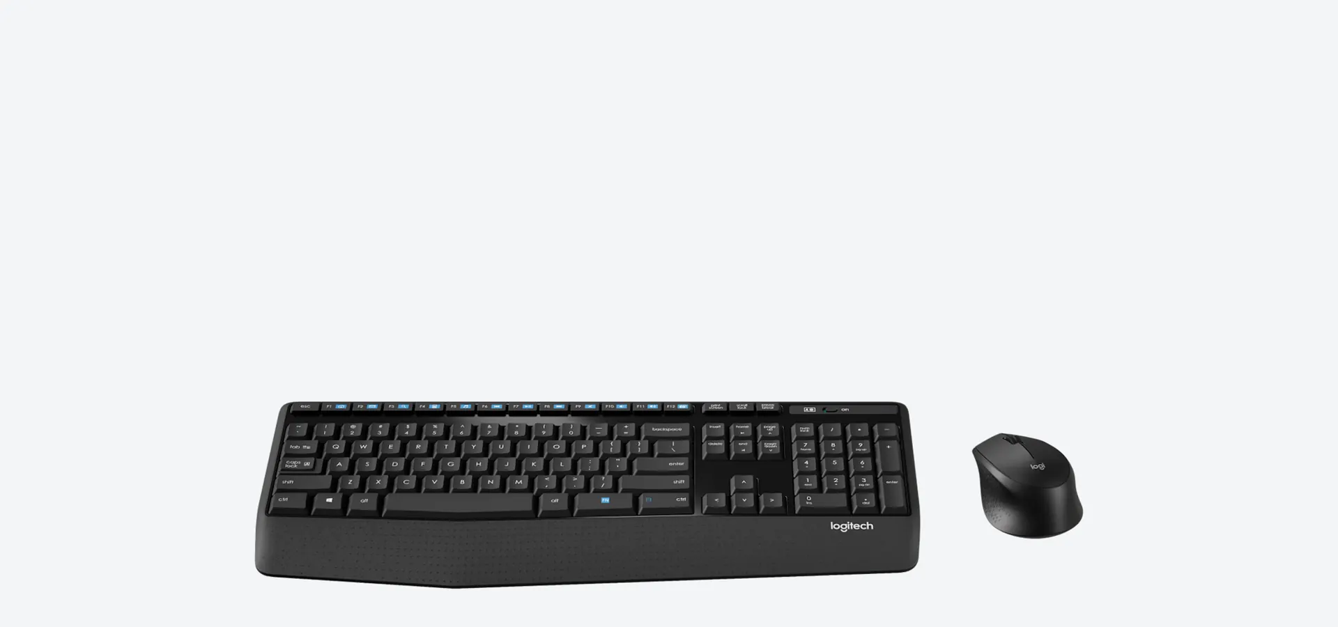 Combo inalámbrico Logitech MK345 con teclado de tamaño normal y mouse en color negro