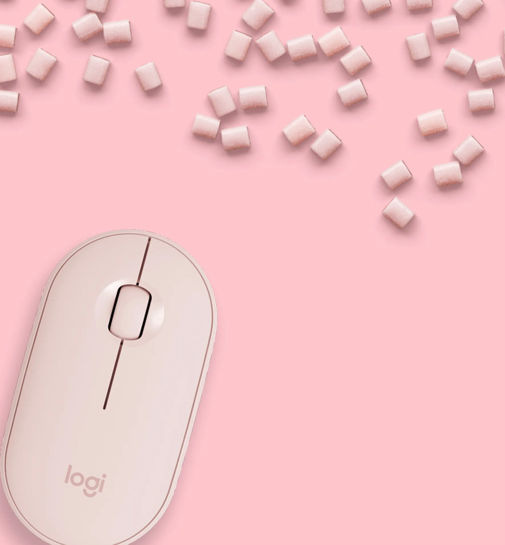 Mouse rosa del MK470 sobre un fondo rosa