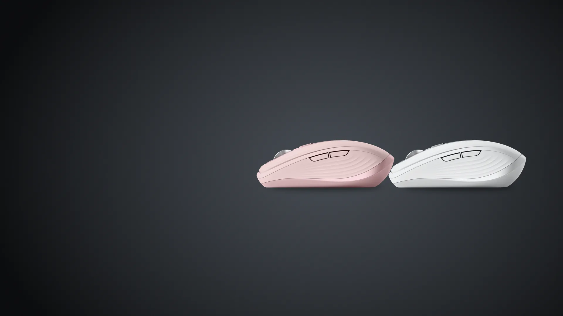 MX Anywhere 3S rosa y gris pálido de perfil