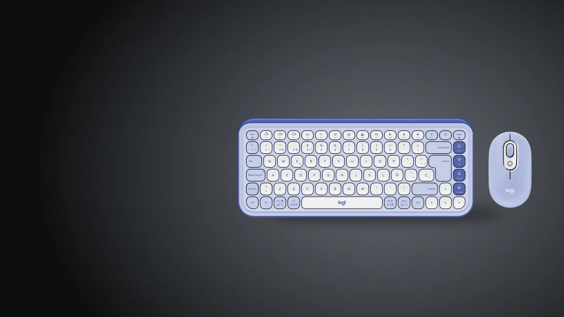 Teclado y mouse inalámbricos Logitech POP Icon Combo lila