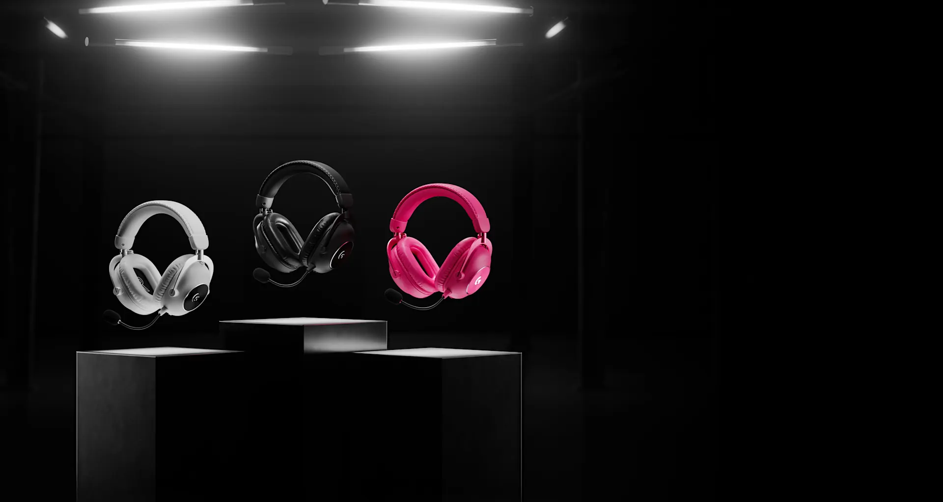 Auriculares Logitech G PRO X 2 LIGHTSPEED en blanco, negro y magenta