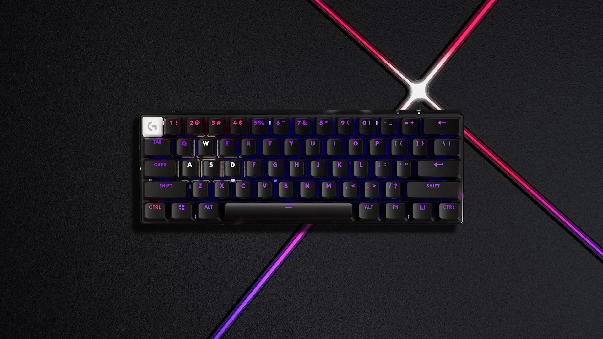 Teclado Logitech G PRO X 60 negro visto desde arriba