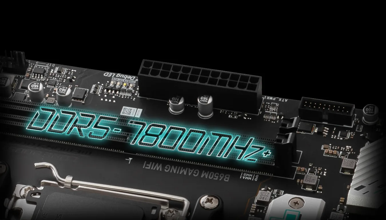 Ranuras de memoria DDR5 de la MSI B650M GAMING WIFI