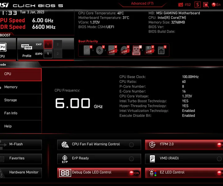 Click BIOS 5 y XMP