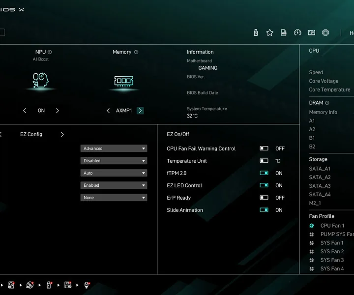 Click BIOS X