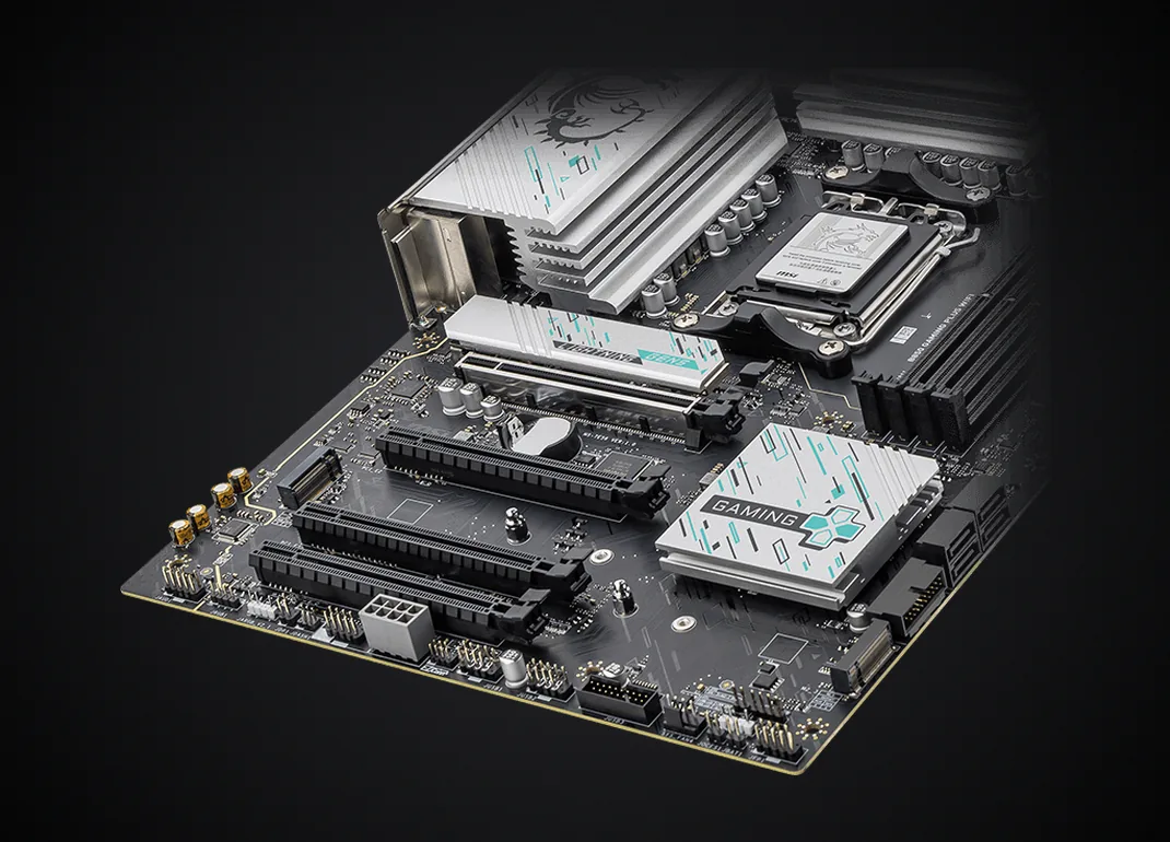 Ranuras M.2 y PCIe de la MSI B850 GAMING PLUS WIFI