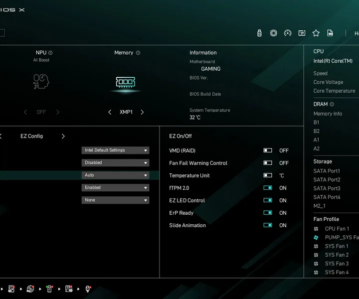 Click BIOS X