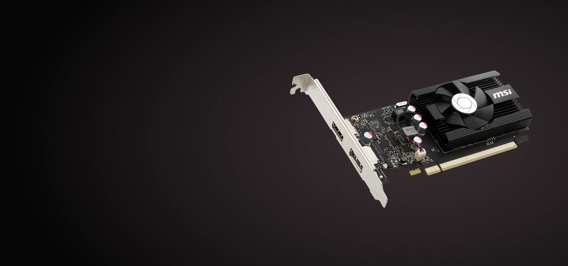 Placa de video MSI GeForce GT 1030 4GD4 LP OC de perfil bajo