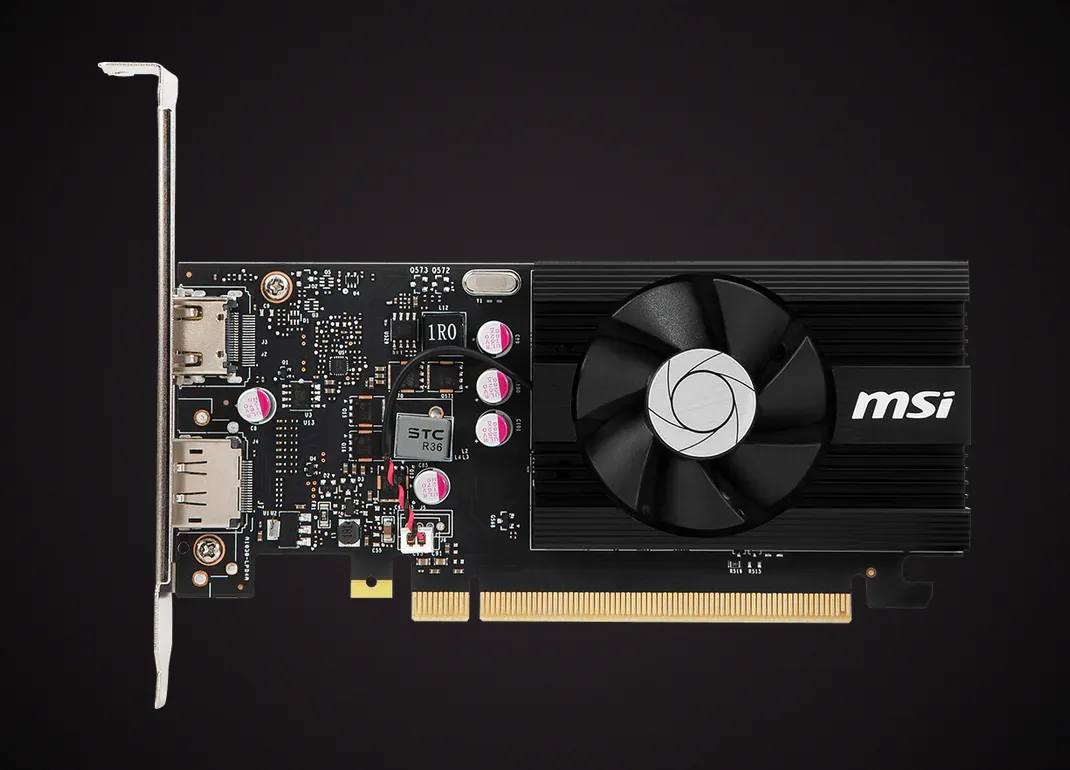 MSI GT 1030 4GD4 LP OC de frente