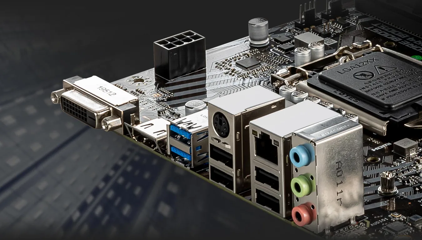 Panel trasero de la MSI H410M-A PRO con DVI-D, HDMI, USB y LAN