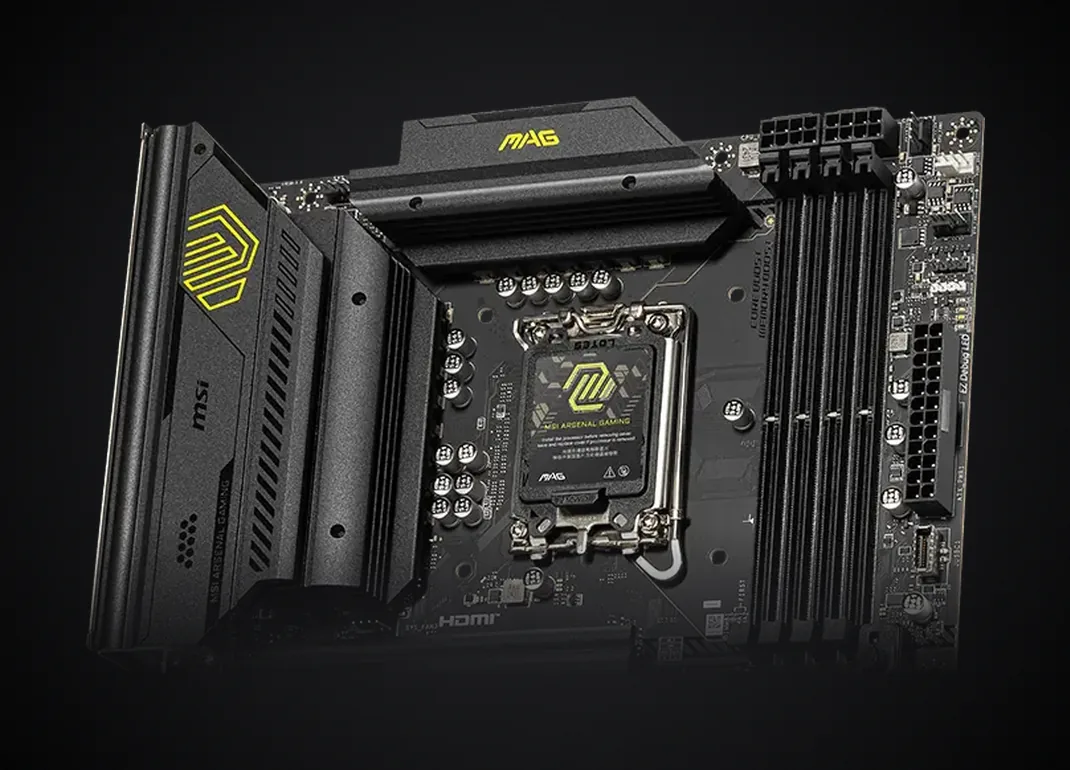 Disipadores de los VRM de la MSI MAG B860 TOMAHAWK WIFI