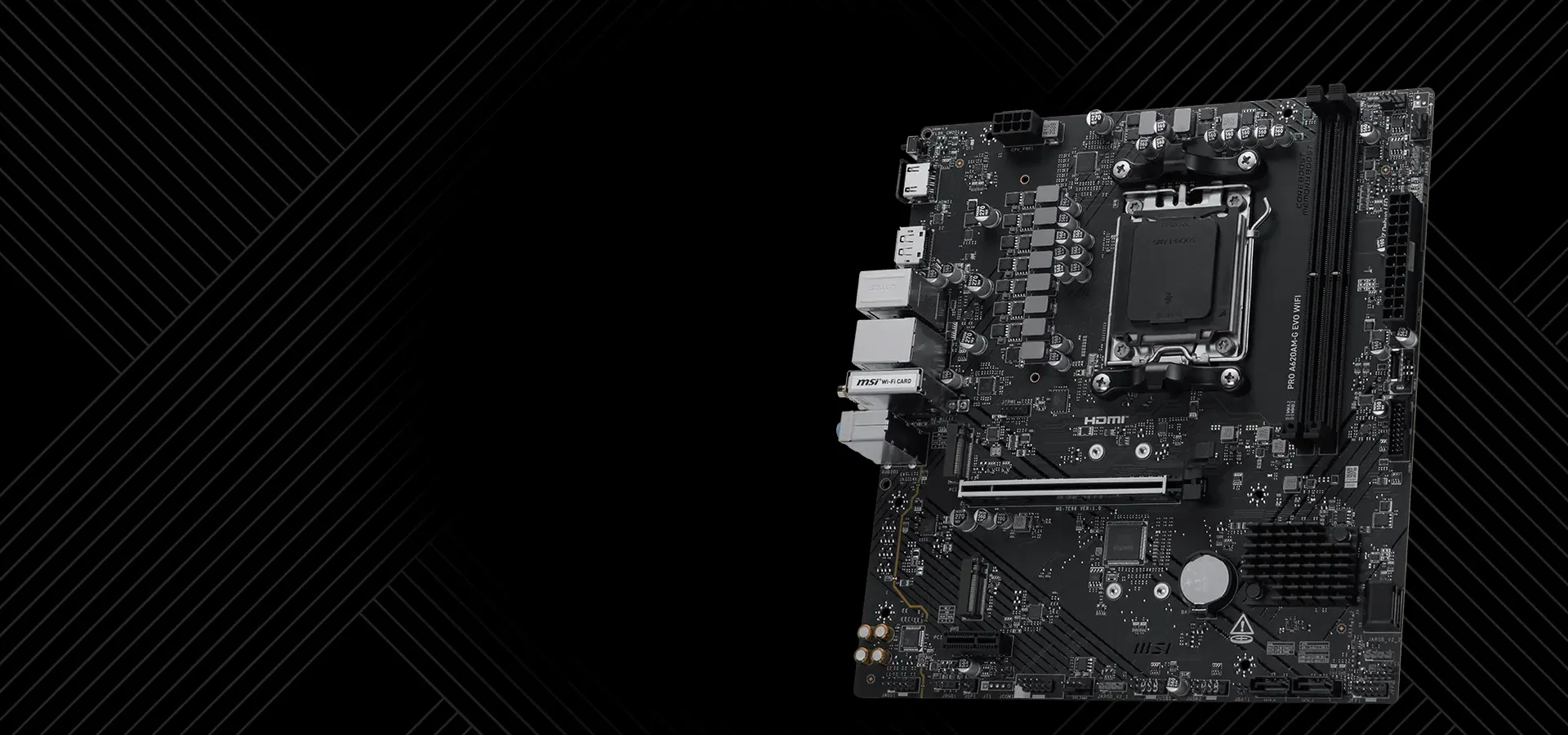 Motherboard MSI PRO A620AM-G EVO WIFI micro-ATX negra para AMD AM5