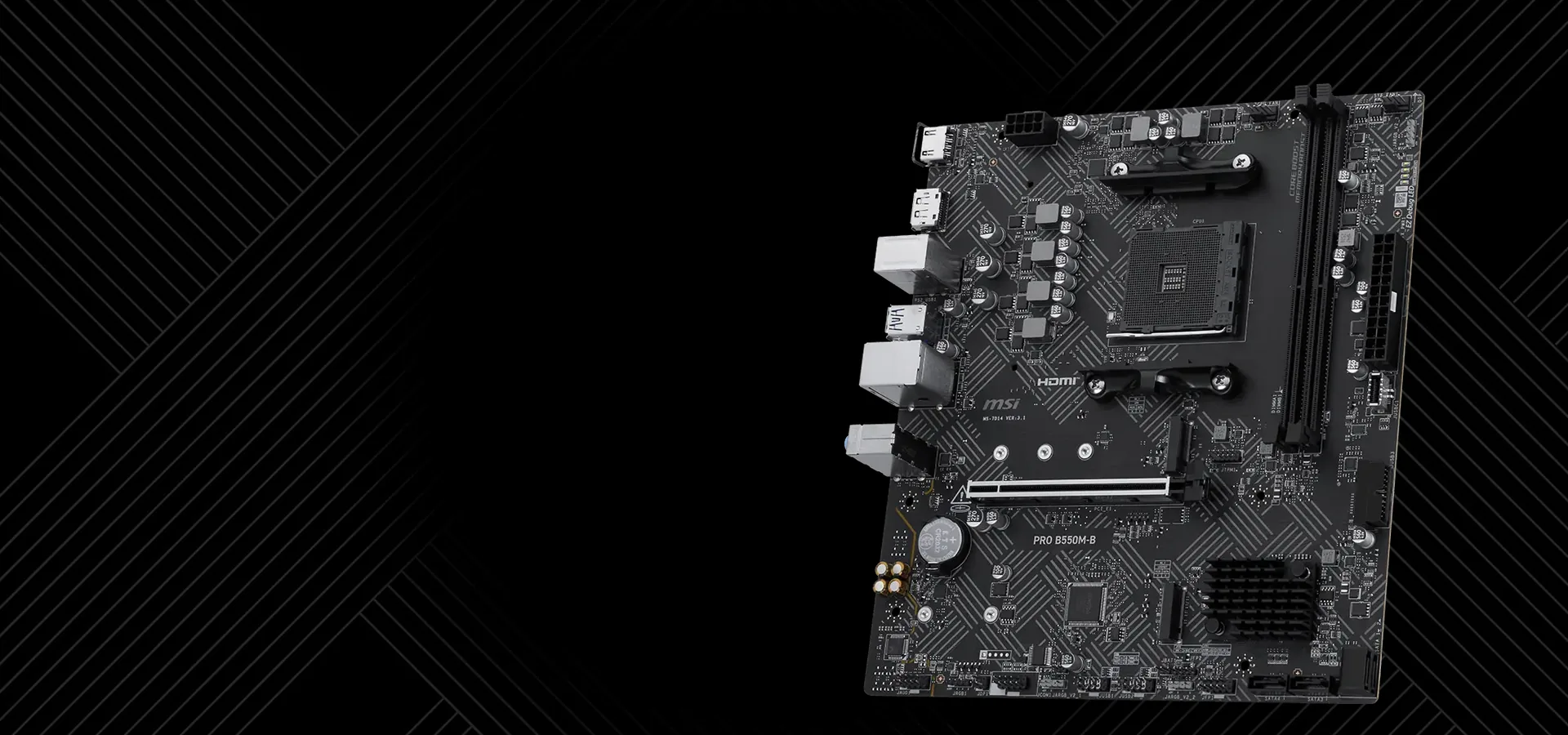 Motherboard MSI PRO B550M-B micro-ATX negra para AMD AM4