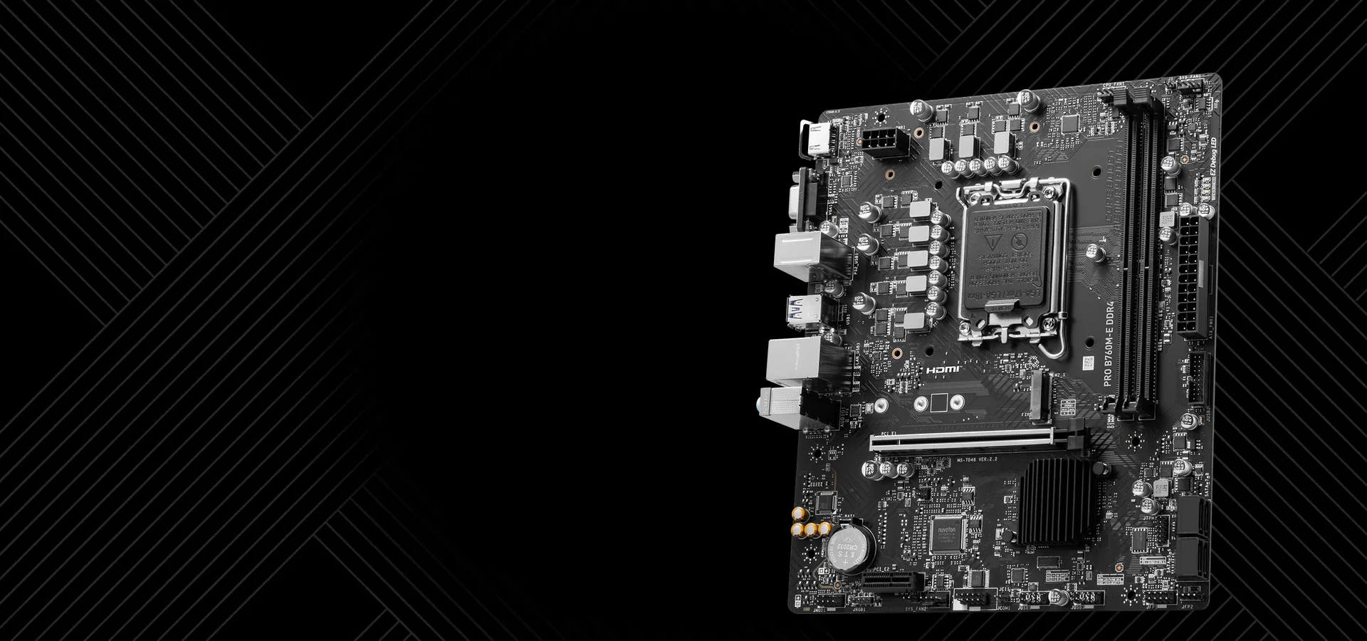 Motherboard MSI PRO B760M-E DDR4 micro-ATX negra para Intel LGA 1700