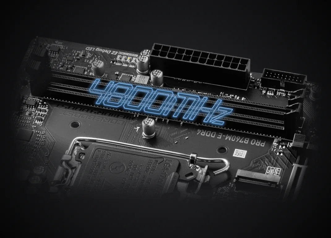 Ranuras DDR4 de la MSI PRO B760M-E DDR4