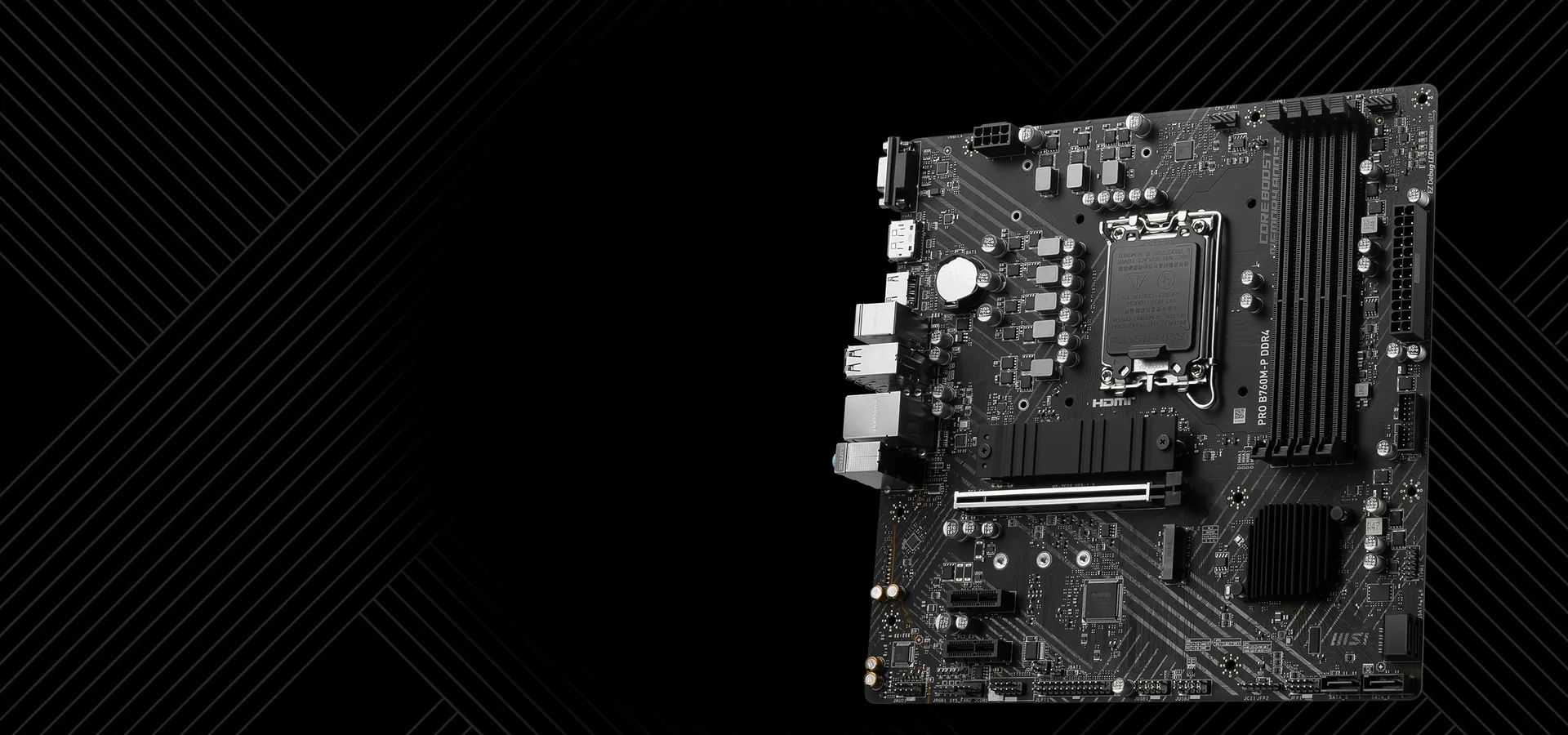 Motherboard MSI PRO B760M-P DDR4 micro-ATX negra para Intel LGA 1700