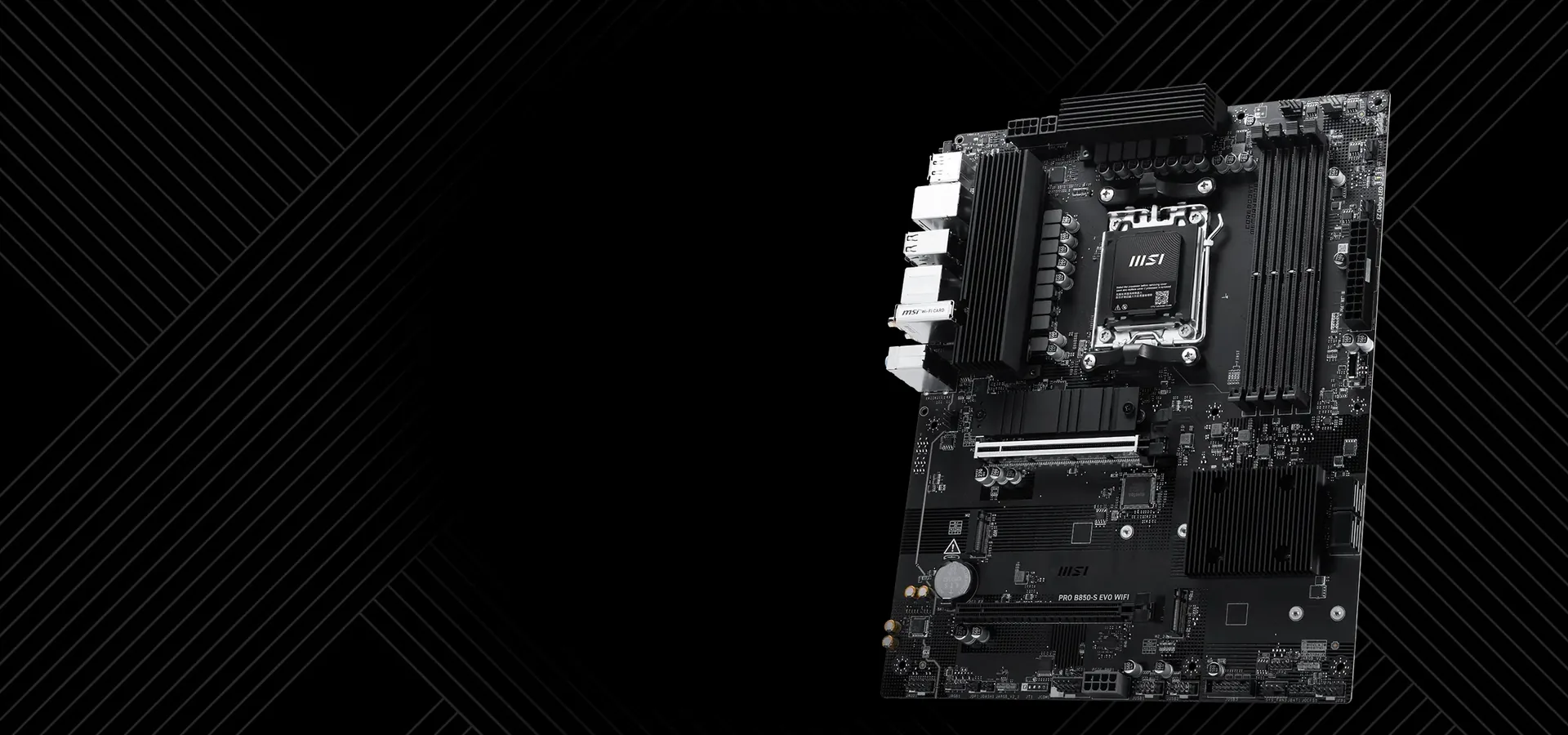 Motherboard MSI PRO B850-S EVO WIFI negra para AMD AM5