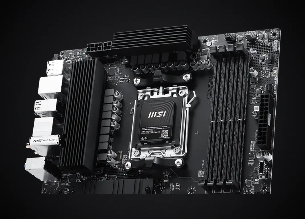 Disipadores de los VRM y M.2 Shield Frozr de la MSI PRO B850-S EVO WIFI