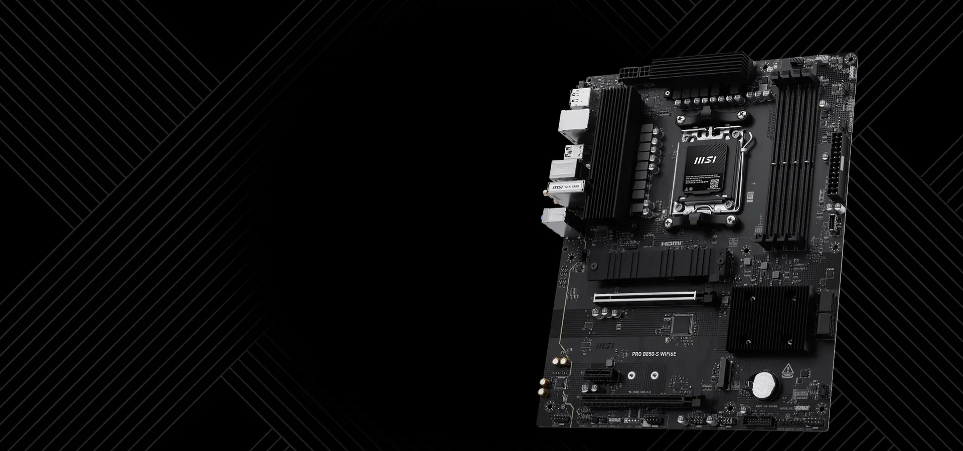 Motherboard MSI PRO B850-S WIFI6E negra para AMD AM5