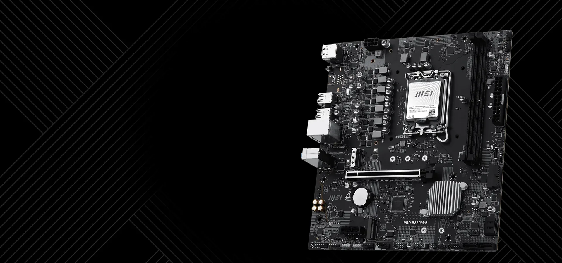 Motherboard MSI PRO B860M-E micro-ATX negra para Intel LGA 1851