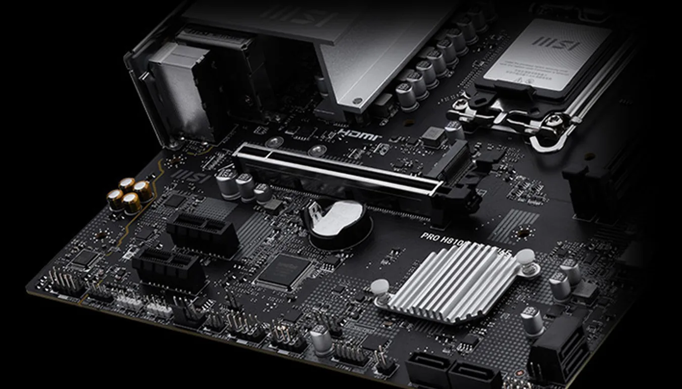 Ranuras PCIe y M.2 de la MSI PRO H810M-B WIFI6E