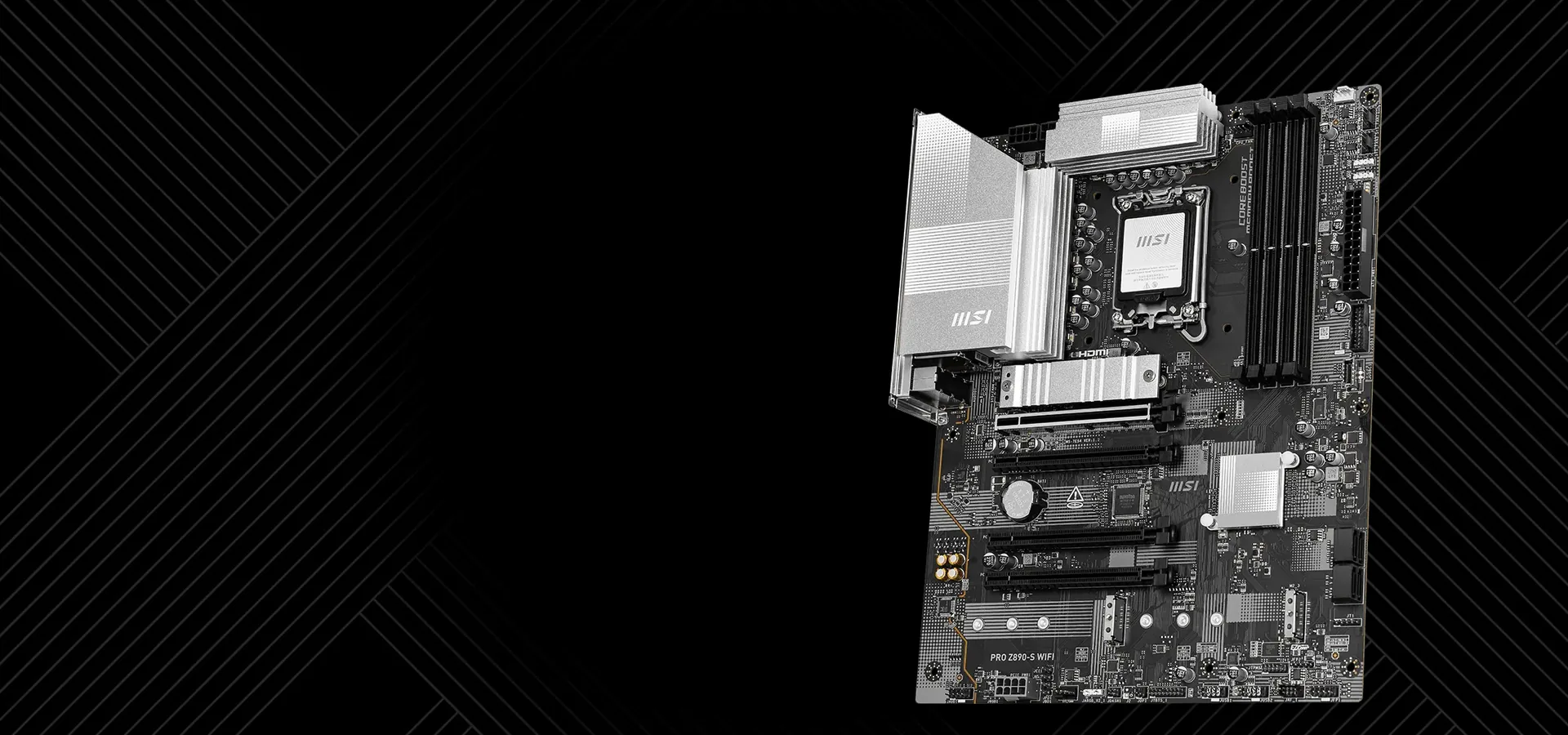Motherboard MSI PRO Z890-S WIFI plateada y negra para Intel Core Ultra