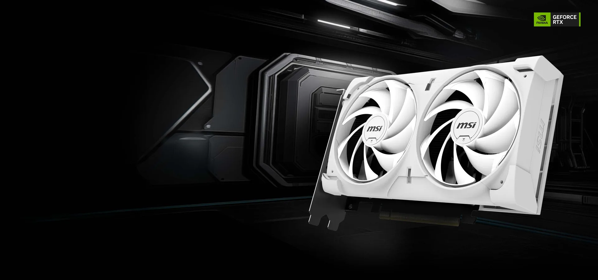 Placa de video MSI GeForce RTX 5060 8G VENTUS 2X OC WHITE, blanca con doble ventilador