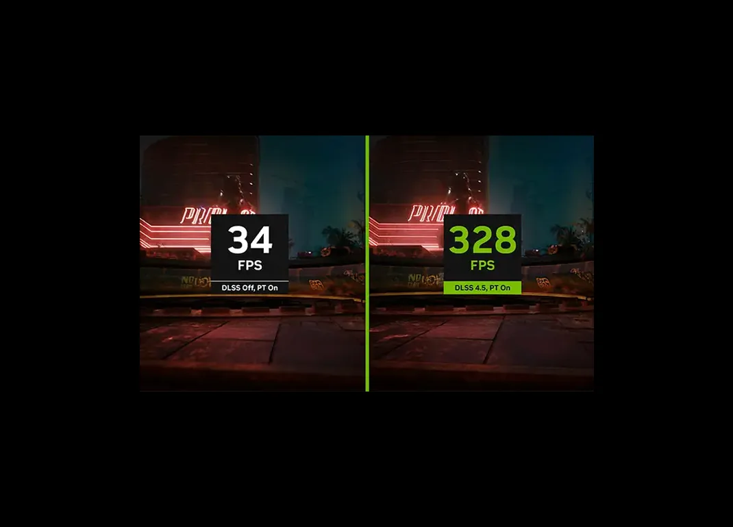 Comparación de cuadros por segundo con DLSS apagado y encendido