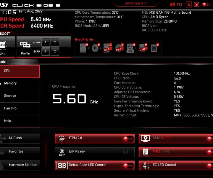 Click BIOS 5 y Flash BIOS