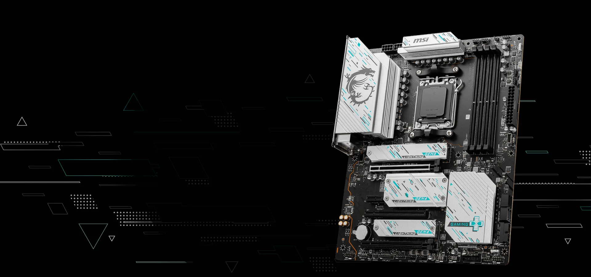 Motherboard MSI X670E GAMING PLUS WIFI blanca y negra para AMD AM5