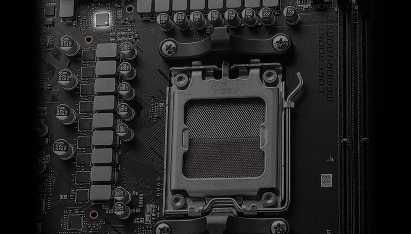 Zona de energía y socket AM5 de la MSI X670E GAMING PLUS WIFI