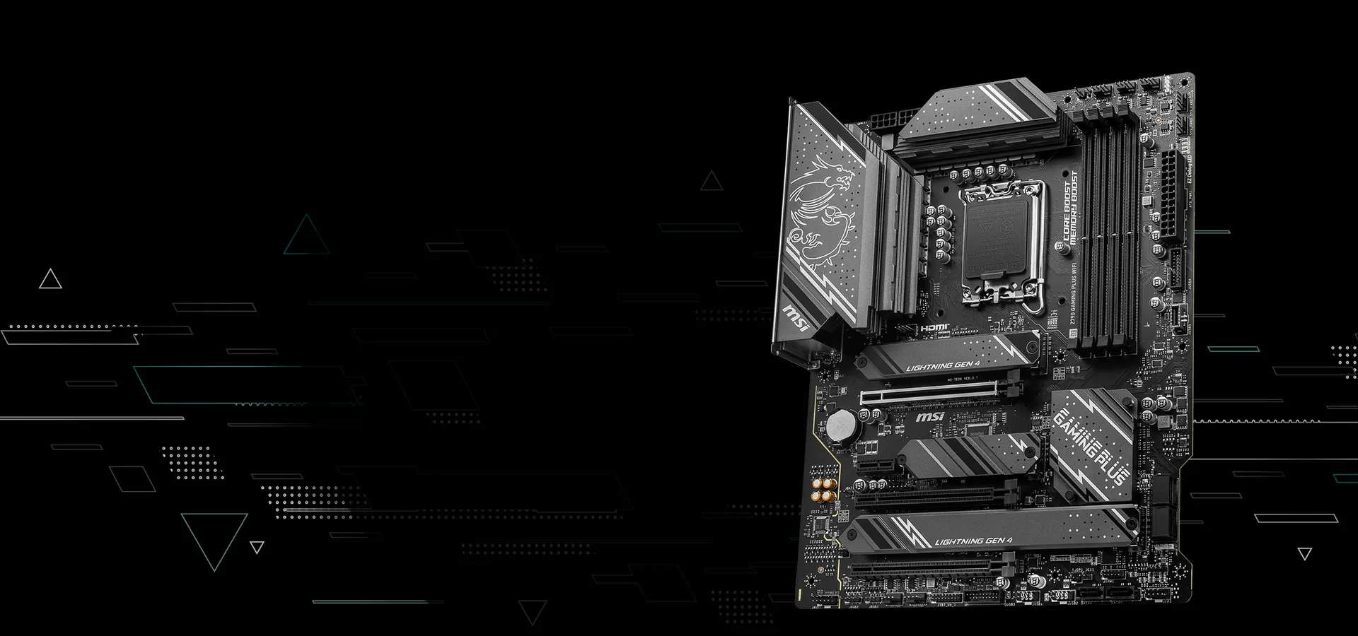 Motherboard MSI Z790 GAMING PLUS WIFI negra y gris para Intel LGA 1700