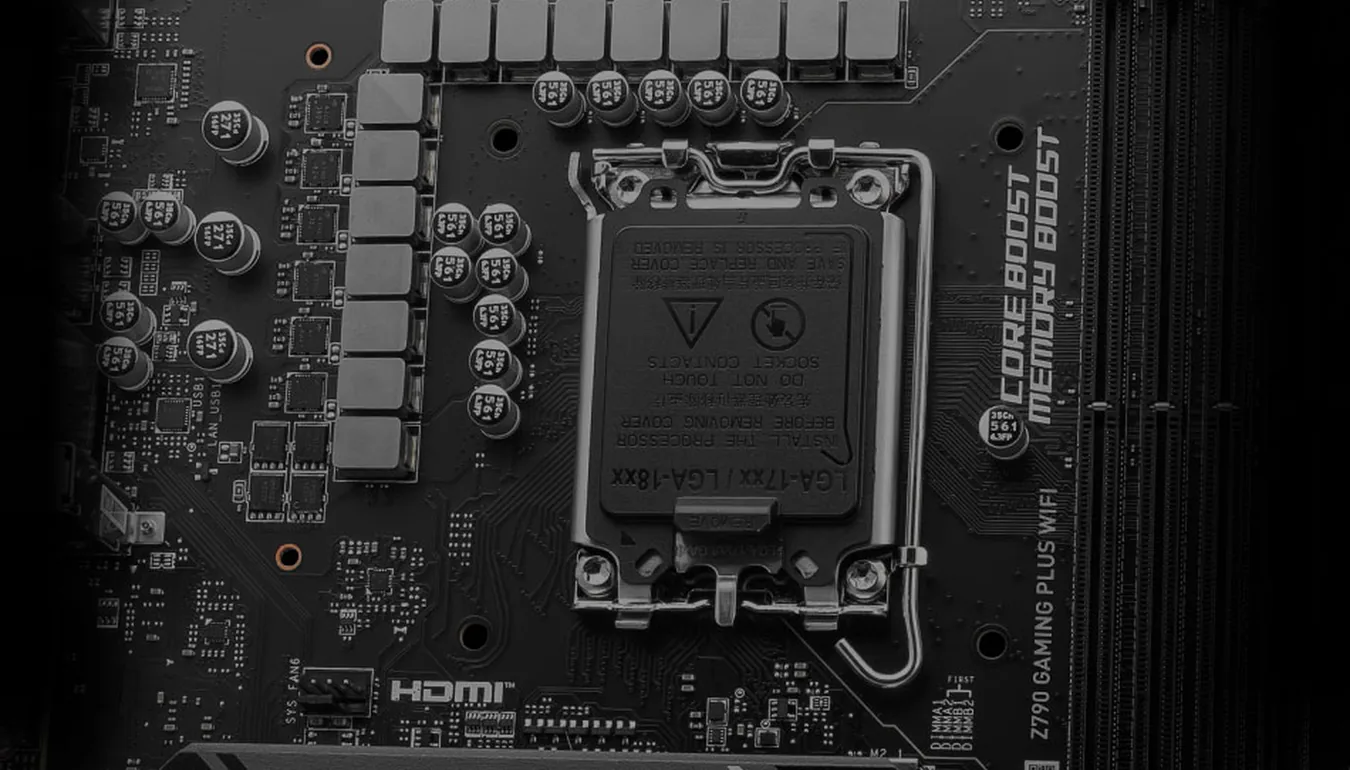 Zona de energía y socket LGA 1700 de la MSI Z790 GAMING PLUS WIFI