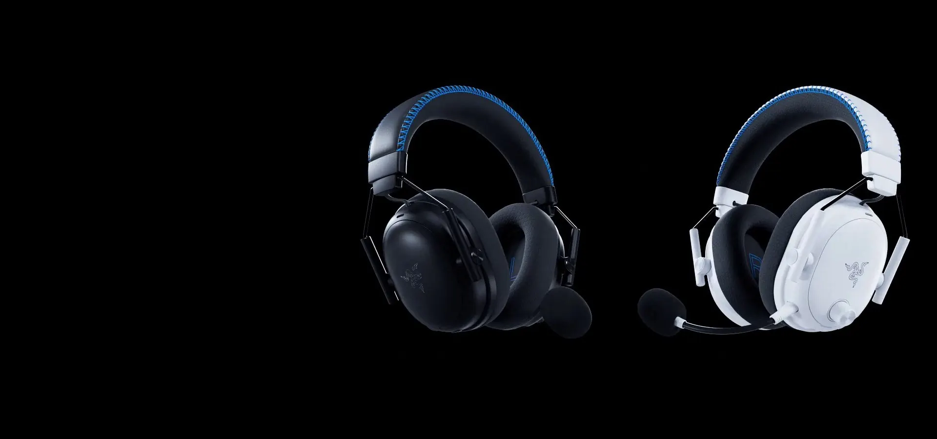 Auriculares Razer BlackShark V3 Pro for PlayStation en negro y en blanco