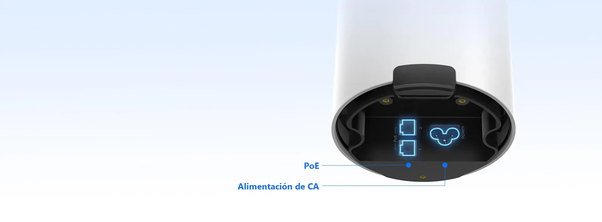 Alimentación por PoE o corriente alterna