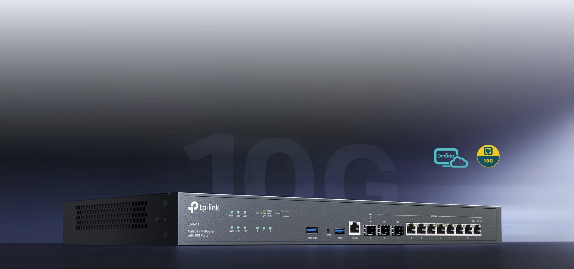 Router VPN TP-Link Omada ER8411 con puertos 10G