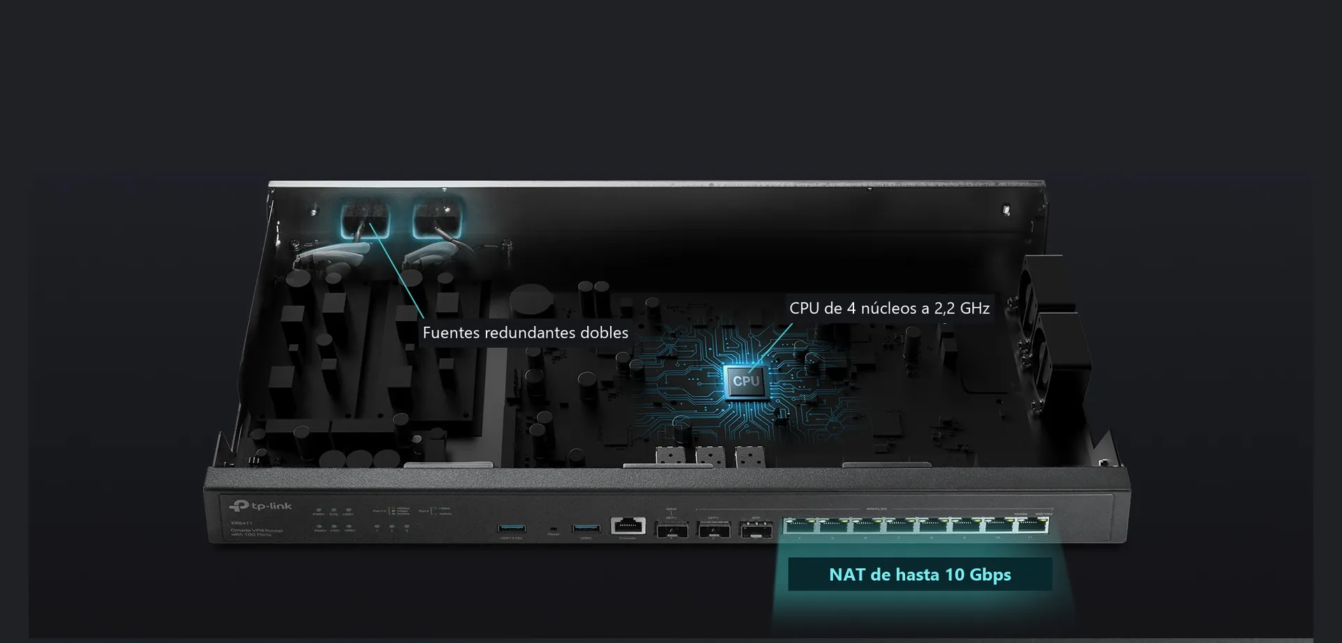 CPU de cuatro núcleos a 2,2 GHz