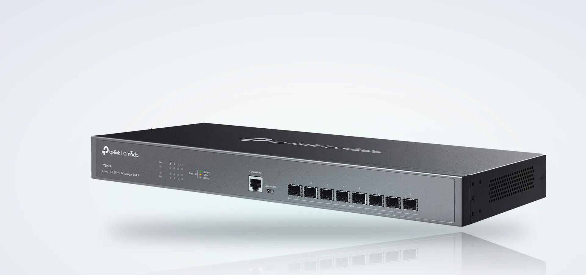 Switch Omada SX3008F L2+ administrable de 8 ranuras SFP+ de 10G