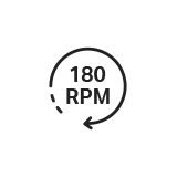180 RPM de velocidad de giro