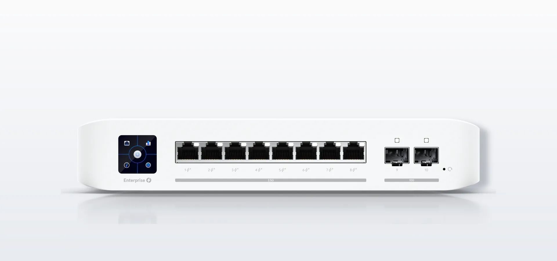 8 puertos de 2,5 GbE con PoE+